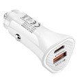 YSY-313PD20W QC3.0 USB + PD 20W USB-C / Type-C Triangle Dual Ports Fast Charging Car Charger(White)