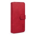 For Xiaomi Redmi Note 9T 5G DG.MING Retro Oil Side Horizontal Flip Leather Case with Holder & Card S