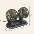 F410 12V Car Dual-head Folding Electric Cooling Fan with Temporary Temporary Parking Card