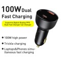 Baseus CCZX-01 100W USB + Type-C / USB-C Digital Display PPS Car Fast Charging Charger(Black)