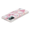 For Xiaomi Redmi Note 10 4G Electroplating TPU Protective Case(Pink White Rhombus)