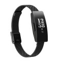 For Fitbit Ace 3 / Inspire 2 Double Insurance Buckle Milanese Watch Band(Black)
