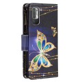 For Xiaomi Poco M3 Pro / Redmi Note 10 5G Colored Drawing Pattern Zipper Horizontal Flip Leather Cas