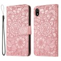 For Xiaomi Redmi 7A Skin Feel Embossed Sunflower Horizontal Flip Leather Case with Holder & Card Slo