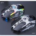 iMICE G7 Colorful Streamer Lights Rechargeable Silent Wireless Mouse(Black)