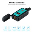 WUPP ZH-1422B1 DC12-24V Motorcycle Square Single USB + PD Fast Charging Charger with Switch + Voltme