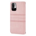 For Xiaomi Redmi Note 10 5G Embossed Striped Magnetic Buckle PU + TPU Horizontal Flip Leather Case w
