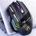 iMICE GW-X7 7-button Silent Rechargeable Wireless Gaming Mouse with Colorful RGB Lights(Black)