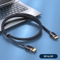 USAMS US-SJ531 U74 DP to DP 4K Glossy Aluminum Alloy HD Audio and Video Cable, Cable Length: 2m(Blac