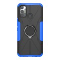 For Tecno Spark 7 Armor Bear Shockproof PC + TPU Protective Case with Ring Holder(Blue)