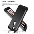 For Google Pixel 3a 3 in 1 Shockproof PC + Silicone Protective Case(Black)