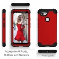For Google Pixel 3 3 in 1 Shockproof PC + Silicone Protective Case(Red + Black)