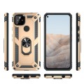 For Google Pixel 5a 5G Shockproof TPU + PC Protective Case with 360 Degree Rotating Holder(Gold)