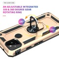 For Google Pixel 5a 5G Shockproof TPU + PC Protective Case with 360 Degree Rotating Holder(Gold)