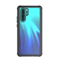 For Huawei P30 Pro Waterproof Dustproof Shockproof Transparent Acrylic Protective Case(Black)