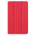 For Lenovo Tab M7 3rd Gen Custer Texture Horizontal Flip Leather Case with Three-folding Holder(Red)