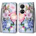 For Huawei P50 Pro Coloured Drawing Cross Texture Horizontal Flip PU Leather Case with Holder & Card