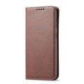 For LG K50 Calf Texture Magnetic Horizontal Flip Leather Case with Holder & Card Slots & Wallet(Brow