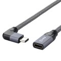 100W USB-C / Type-C Elbow Male to USB-C / Type-C Female Full-function Data Extension Cable, Cable Le