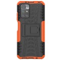 For Xiaomi Redmi 10 Tire Texture Shockproof TPU+PC Protective Case with Holder(Orange)