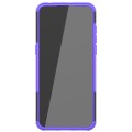 For Alcatel 3L (2021) Tire Texture Shockproof TPU+PC Protective Case with Holder(Purple)