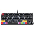 HXSJ L600 87 Keys USB-C / Type-C Wired Red Shaft Mechanical Keyboard with Cool Backlight(Black)