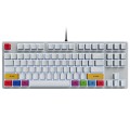 HXSJ L600 87 Keys USB-C / Type-C Wired Red Shaft Mechanical Keyboard with Cool Backlight(White)