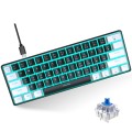 HXSJ V900 61 Keys Cool Lighting Effect Mechanical Wired Keyboard (Black White)