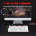 HXSJ V900 61 Keys Cool Lighting Effect Mechanical Wired Keyboard(White)