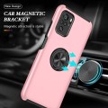 For Xiaomi Redmi Note 10 4G PC + TPU Shockproof Magnetic Phone Case with Invisible Ring Holder(Rose