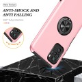 For Xiaomi Redmi Note 10 4G PC + TPU Shockproof Magnetic Phone Case with Invisible Ring Holder(Rose