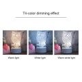 White Base Creative 3D Tricolor LED Decorative Night Light, Plug Version, Shape:Jellyfish(White-Warm