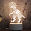 White Base Creative 3D Tricolor LED Decorative Night Light, Plug Version, Shape:Dinosaur(White-Warm-