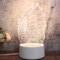 White Base Creative 3D Tricolor LED Decorative Night Light, Plug Version, Shape:Plain Sailing(White-