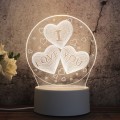 White Base Creative 3D Tricolor LED Decorative Night Light, Button Plug Version, Shape:I Love You(Wh