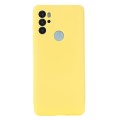 For Motorola Moto G60S Pure Color Liquid Silicone Shockproof Full Coverage Phone Case(Yellow)