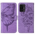 For Xiaomi Mi 11T 5G / 11T Pro 5G Embossed Butterfly Leather Phone Case with Holder & Card Slot & Wa