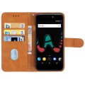Leather Phone Case For Wiko Upulse Lite(Brown)