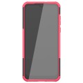 For Motorola Moto G Pure Tire Texture Shockproof TPU+PC Phone Case with Holder(Pink)