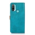 For Motorola Moto E40 / E30 / E20 KHAZNEH Dual-color Cowhide Texture Flip Leather Phone Case(Blue)