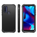 For Motorola G Pure 3 in 1 Shockproof PC + Silicone Protective Phone Case(Black)