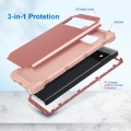 For Google Pixel 6 Pro 3 in 1 Shockproof PC + Silicone Protective Phone Case(Rose Gold)