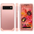 For Google Pixel 6 3 in 1 Shockproof PC + Silicone Protective Phone Case(Rose Gold)