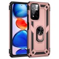 For Xiaomi Redmi Note 11 Pro 5G Shockproof TPU + PC Phone Case with 360 Degree Rotating Holder(Rose