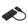 D45 3 in 1 DP to HDMI + VGA + 3.5 Audio Converter Cable(Black)