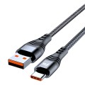ADC-005 6A USB to USB-C / Type-C Weave Fast Charging Data Cable, Length:0.5m(Black)