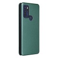 For Motorola Moto G60S Carbon Fiber Texture Leather Phone Case with Card Slot(Green)