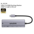 amalink 95126 Type-C / USB-C to Dual HDMI + 2 Ports USB + PD 3.0 Multi-function HUB(Grey)