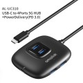 amalink UC310 Type-C / USB-C to 4 Ports USB Multi-function HUB(Black)