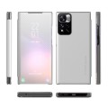For Xiaomi Redmi Note 11 Pro 5G Carbon Fiber View Time Leather Phone Case(White)